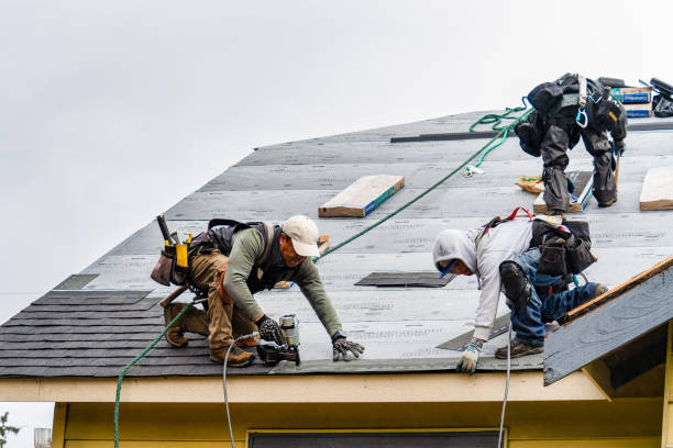 Professional Gutter Installation technician working in Harper, WV